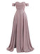 40er Maxikleid mit Carmen-Ausschnitt und Glanz
