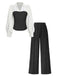 60er Top & Hose Set mit Farbblock und Streifen