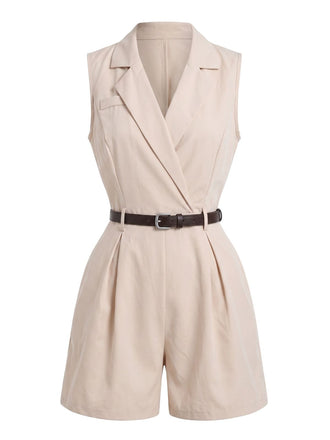 60er Ärmelloser Blazer-Romper mit Gürtel