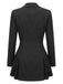 Schwarzer 60er Blazer mit Schal-Kragen und Plissee