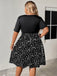 50er Swingkleid mit abstraktem Print