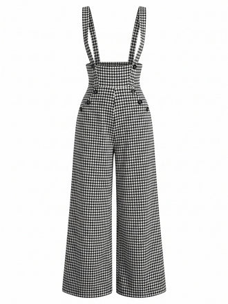 60er Hose mit Hahnentritt und weitem Bein