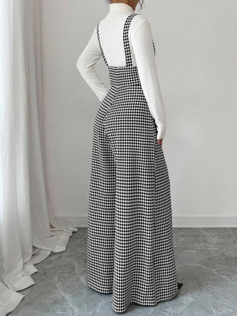 60er Hose mit Hahnentritt und weitem Bein