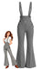 Schwarz-weißer 60er Overall-Jumpsuit mit Hahnentritt und Schlagbein