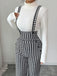 Schwarz-weißer 60er Overall-Jumpsuit mit Hahnentritt und Schlagbein