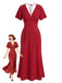 30er Meerjungfrauenkleid mit Flatterärmel und Polka-Dots