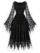 Schwarzes 70er Gothic Netz-Kleid