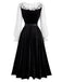 40er Set mit Spitzen-Top und Samtkleid