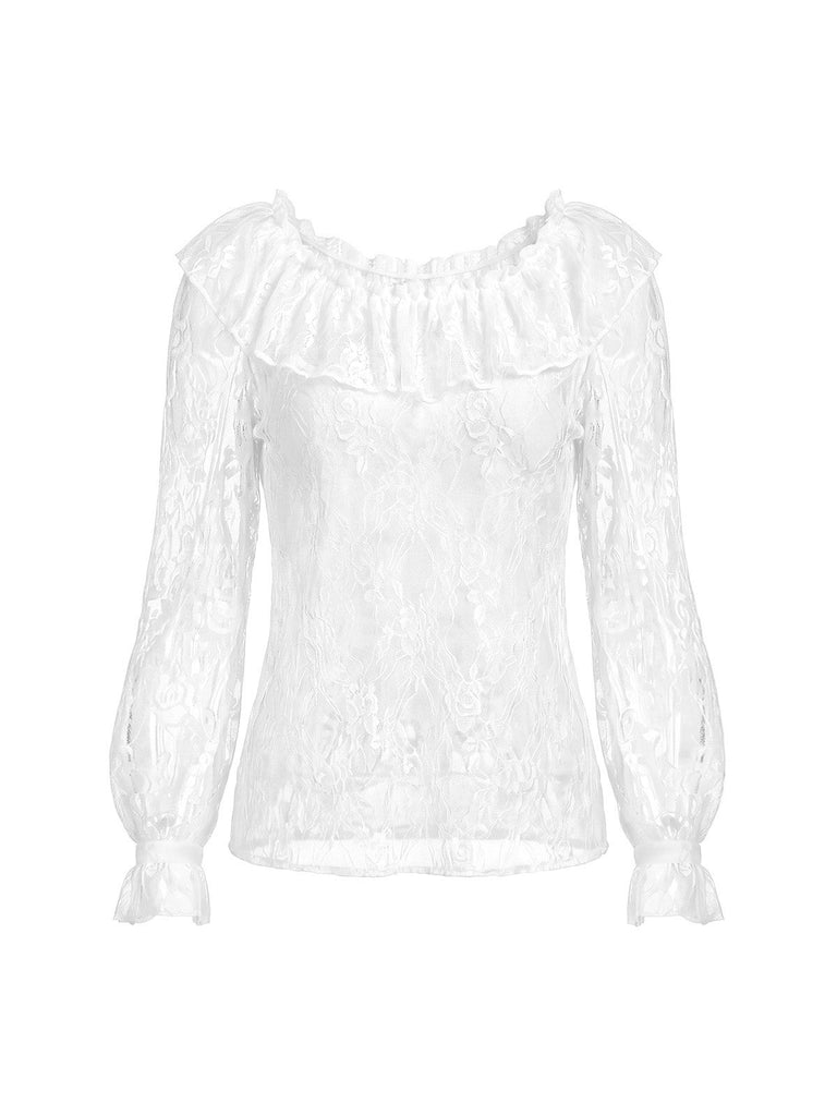 40er Set mit Spitzen-Top und Samtkleid