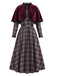 40er Karokleid & rotes Cape mit Spitzenbesatz