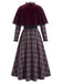 40er Karokleid & rotes Cape mit Spitzenbesatz