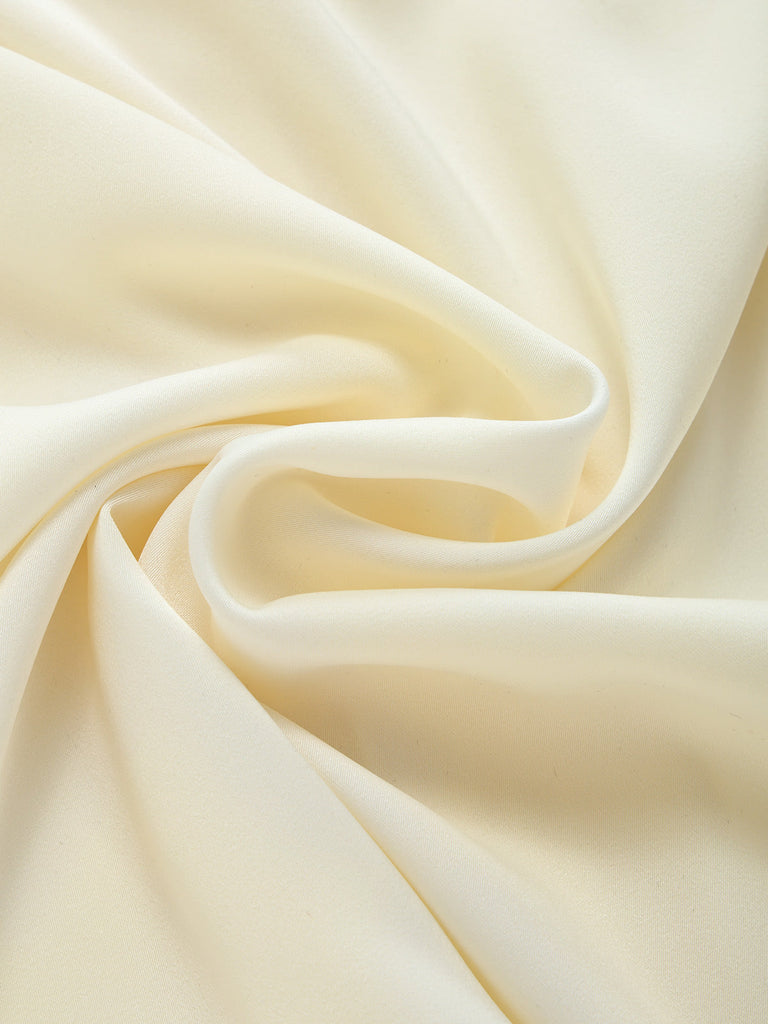 70er Satinbluse mit Schleife und Kontrastmanschetten