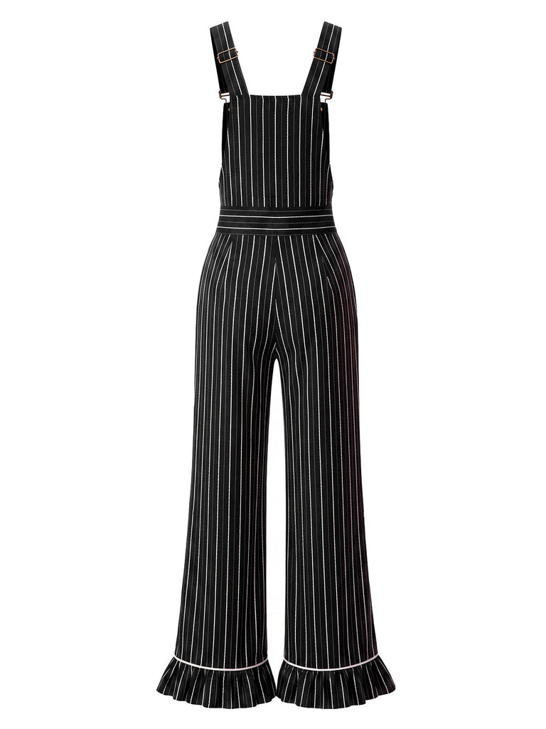 30er Nadelstreifen-Overall & Bluse Set mit Blut-Print