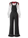 30er Nadelstreifen-Overall & Bluse Set mit Blut-Print