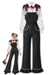 [Vorverkauf] 30er Nadelstreifen-Overall & Bluse Set mit Blut-Print