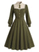 40er Kleid mit Knöpfen und Schleifengürtel
