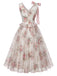 Rosa 50er Netzkleid mit Blumen und Schleife