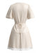 70er Satin Top & Rock Set mit Spitze