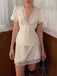 70er Satin Top & Rock Set mit Spitze