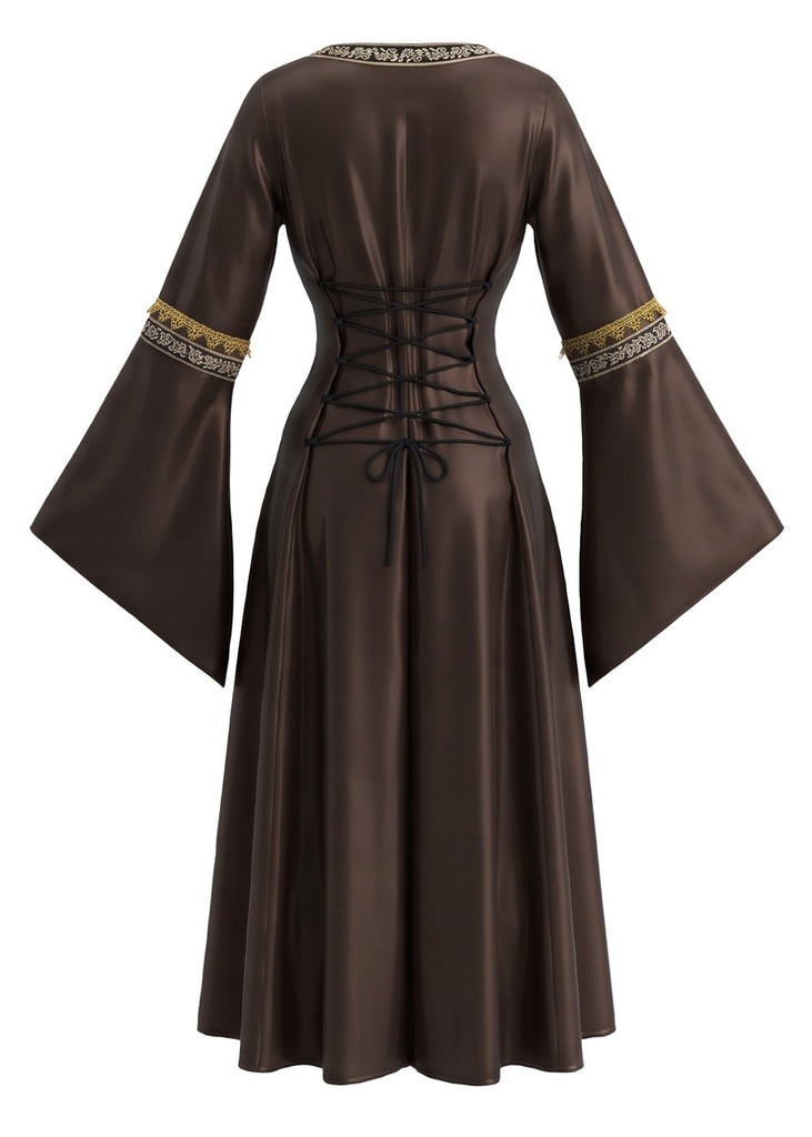 80er Mittelalter Halloween Kleid mit Bindung
