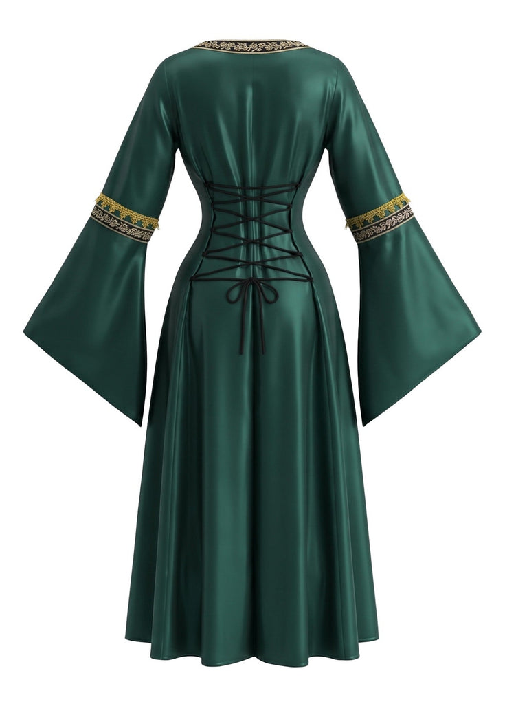 80er Mittelalter Halloween Kleid mit Bindung