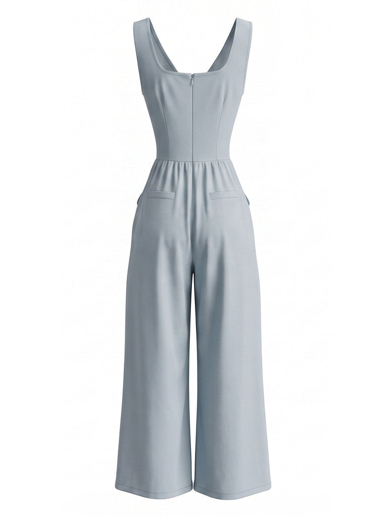 80er ärmelloser Jumpsuit mit Cargotaschen