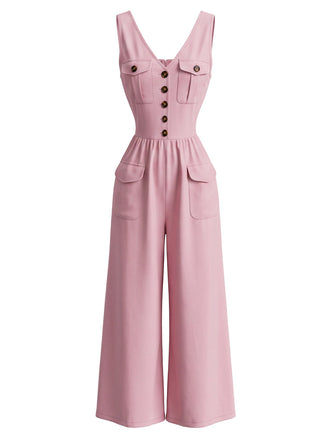 80er ärmelloser Jumpsuit mit Cargotaschen