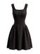 Rotes 50er A-Linien-Minikleid mit eckigem Ausschnitt