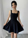 Rotes 50er A-Linien-Minikleid mit eckigem Ausschnitt