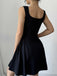 Rotes 50er A-Linien-Minikleid mit eckigem Ausschnitt
