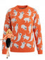 40er Halloween-Strickpullover mit Geister-Print