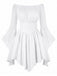 40er schulterfreies Smockkleid mit Raffung und Fledermaus