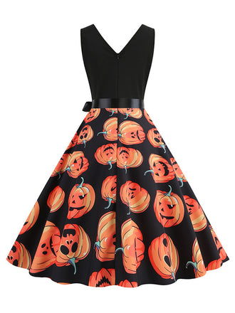 50er Ärmelloses Swingkleid