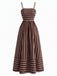 Braunes 30er Maxikleid mit Spaghettiträger und Cut-out