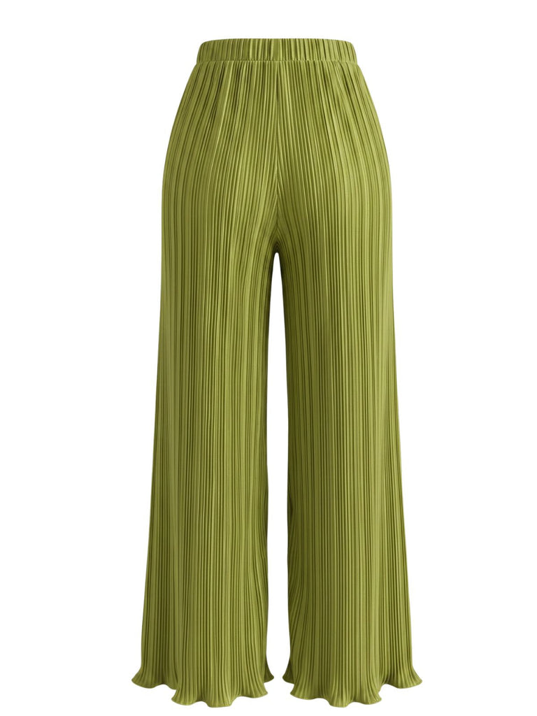 40er Hose mit hoher Taille und weitem Bein