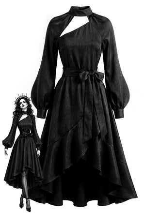 40er Gothic Kleid mit abnehmbarem Überwurf