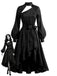 40er Gothic Kleid mit abnehmbarem Überwurf