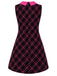 Schwarz-rosa 60er Kleid mit Karos und Peter-Pan-Kragen