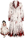 Rot-weißes 50er Kleid mit Fledermaus und Blutprint