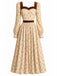 30er Herzausschnitt-Kleid mit Samtbesatz und Blumen