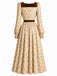 30er Herzausschnitt-Kleid mit Samtbesatz und Blumen