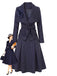 Blaues 60er Nadelstreifen-Set aus Blazer und Rock