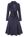 Blaues 60er Nadelstreifen-Set aus Blazer und Rock