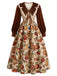 50er Swingkleid mit Früchte-Print und Chelsea-Kragen