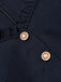Dunkelblaues 50er Blazer-Bleistiftkleid mit Rüschenkragen
