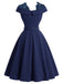 50er Kleid mit Spitzen-Patchwork und Carmen-Ausschnitt