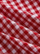 Rot-weißes 50er Gingham-Kleid mit Raffungen und Schnürung