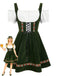 50er Oktoberfest-Dirndl-Set mit Blumen und Puffärmeln