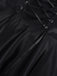 Schwarzes 70er Hexenkleid mit Kapuze und Mittelalter-Look