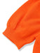 Orangefarbener 70er Halloween-Strickpullover mit Kürbisgesicht